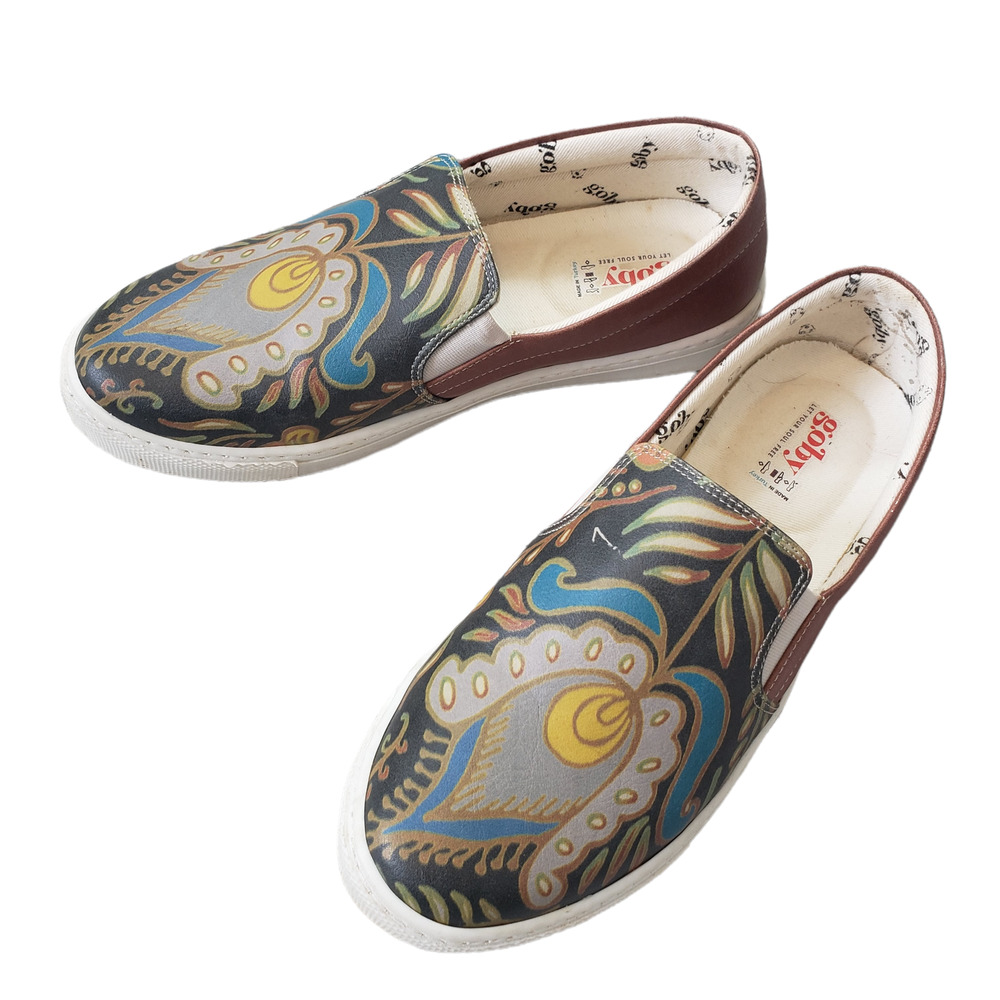 Goby Tropical Boho Slip On Vegan Shoes Size 7.5 To 8‎